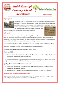 Newsletter 16th May - Huish Episcopi Primary School