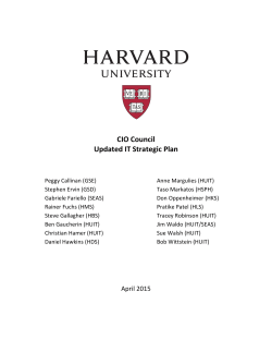 Read the IT Strategic Plan - Harvard University Information