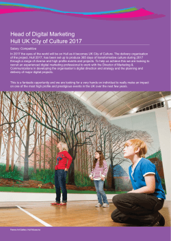 Head of Digital Marketing - Hull UK City of Culture 2017