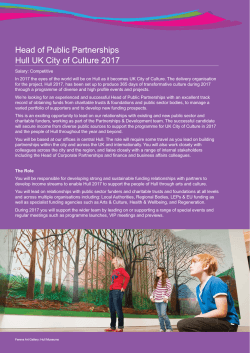 Head of Public Partnerships - Hull UK City of Culture 2017
