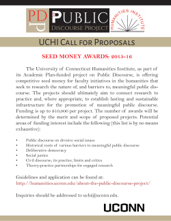 UCHI Call for Proposals - Humanities Institute