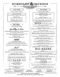 4.25 drink menu - Humboldt & Jackson