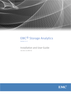 EMCÂ® Storage Analytics 3.1.1 Installation and User Guide