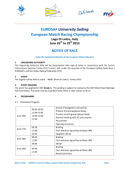EUROSAF University Sailing European Match Racing
