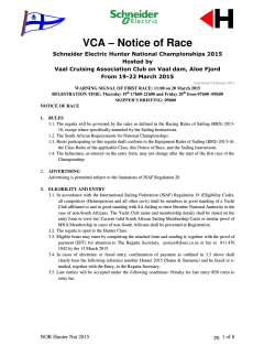 VCA â Notice of Race