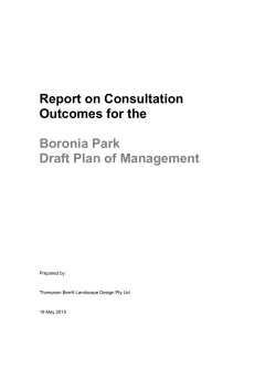 Report on Consultation Outcomes for the Boronia Park Draft Plan of