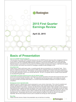 2015 First Quarter Earnings Review Basis of