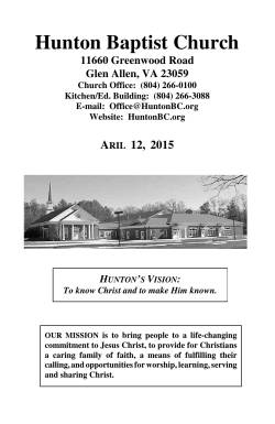 April 12th, 2015 - Hunton Baptist Church