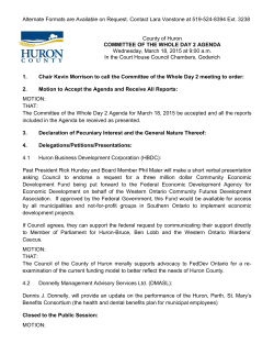 County of Huron Committee of the Whole Day 2 Agenda: March 18