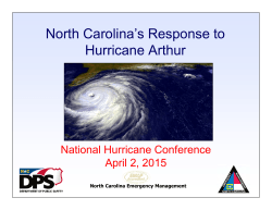North Carolina`s Response to Hurricane Arthur