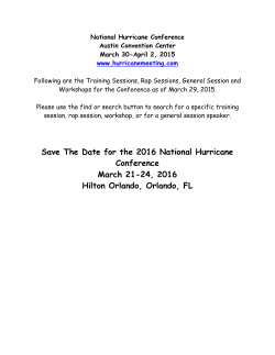 Save The Date for the 2016 National Hurricane Conference March
