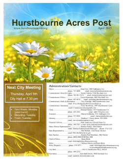 April - The City of Hurstbourne Acres