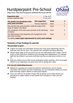 our Ofsted Report - Hurstpierpoint Pre