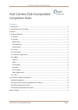 Competition Rules - Hutt Camera Club Inc