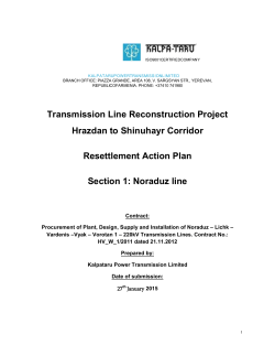 Transmission Line Reconstruction Project Hrazdan to Shinuhayr