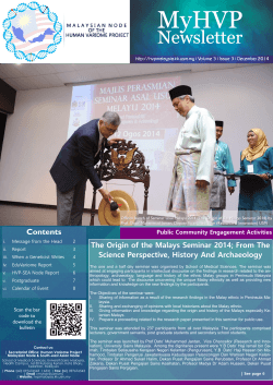 Newsletter - Malaysian Node of the Human Variome Project
