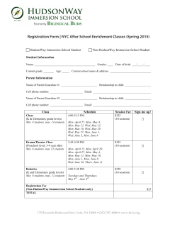Registration Form - HudsonWay Immersion School
