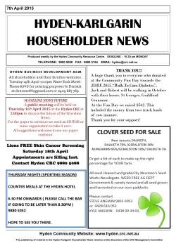 Hyden-Karlgarin Householder News 7th April 2015