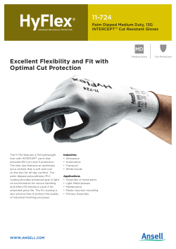 Excellent Flexibility and Fit with Optimal Cut Protection