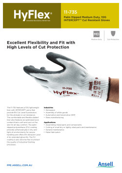 Excellent Flexibility and Fit with High Levels of Cut Protection