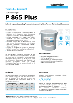 P 865 Plus - Winterhalter