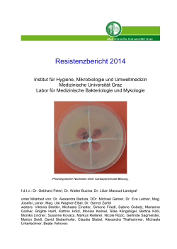 Resistenzbericht 2014 - Hygiene Mikrobiologie Umweltmedizin