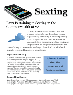 Laws Pertaining to Sexting in the Commonwealth of VA