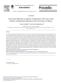 University Museums as Spaces of Education: The Case of the