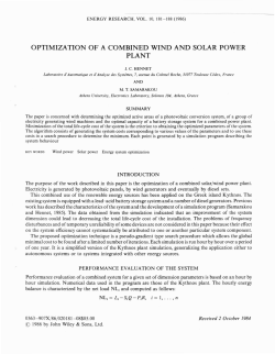 OPTIMIZATION OF A COMBINED WIND AND SOLAR POWER PLANT