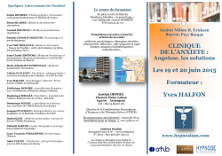 Programme - Institut Milton H.Erickson Biarritz Pays basque