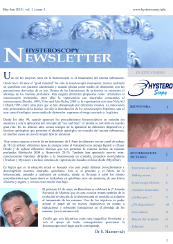 Dr S. Haimovich - Hysteroscopy newsletter