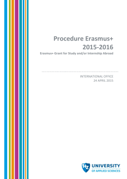 procedure erasmus+ 2015-2016 - HZ University of Applied Sciences
