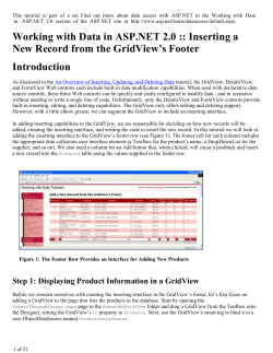 Inserting a New Record from the GridView`s Footer