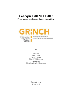 Colloque GRINCH 2015 - i3C