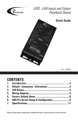 CONTENTS UIO8 - LAN Inputs and Output Peripheral Device