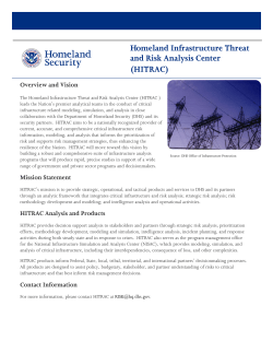 Homeland Infrastructure Threat and Risk Analysis Center