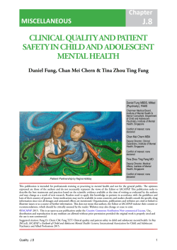 CLINICAL QUALITY AND PATIENT SAFETY IN CHILD