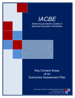 Key Content Areas of an Outcomes Assessment Plan