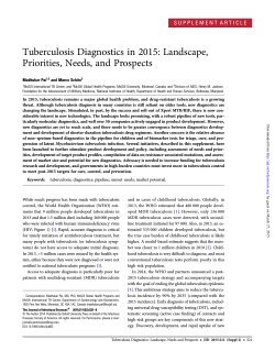 Tuberculosis Diagnostics in 2015: Landscape, Priorities, Needs, and