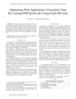 Optimizing Web Application`s Execution Time By Caching PHP