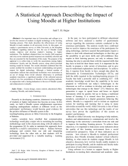 A Statistical Approach Describing the Impact of Using Moodle at
