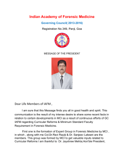 Message of The President - Indian Academy of Forensic Medicine