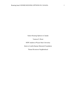 Running head: SENIOR HOUSING OPTIONS IN CANADA 1