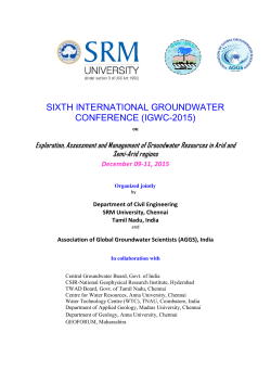 sixth international groundwater conference (igwc-2015)