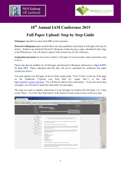 18 Annual IAM Conference 2015 Full Paper Upload: Step by Step