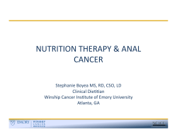 NUTRITION THERAPY & ANAL CANCER