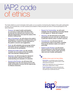 IAP2 code of ethics