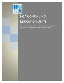 IASA CONTINUING EDUCATION UNITS