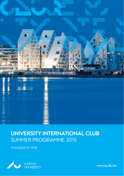 UNIVERSITY INTERNATIONAL CLUB - International Academic Staff