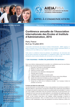 Appel Ã  communication - 2015 IASIA Conference